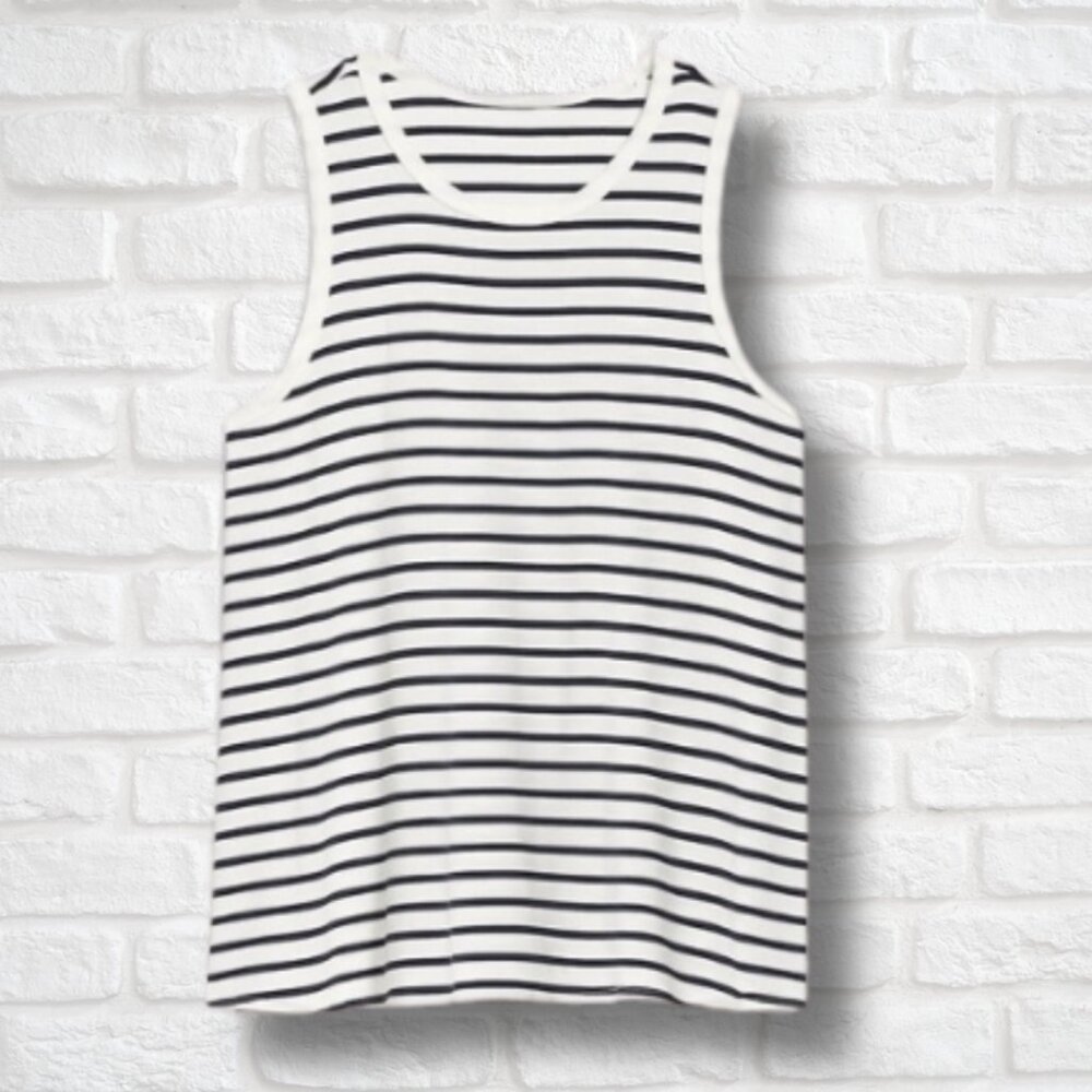 Sleeveless Luxe Striped T-Shirt